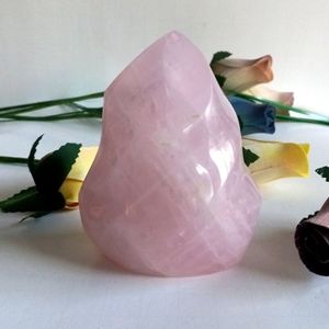 Rose Quartz Crystal Flame